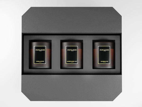 Gift Set 1- Vanilla Musk, Amber Musk Oud & Arabian Oud Candle Gift Set