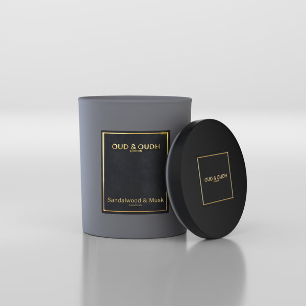 Sandalwood & Musk Luxury Scented Candle- Oud & Oudh London