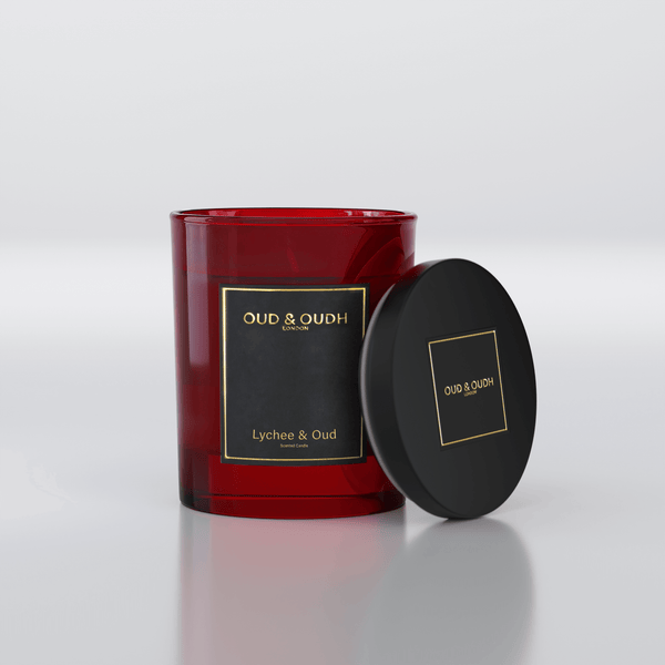 Lychee & Oud Luxury Scented Candle - Oud & Oudh London