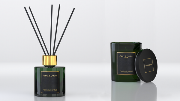 Gift Set - Luxury Oud Candle & Diffuser Gift Box Patchouli & Oud